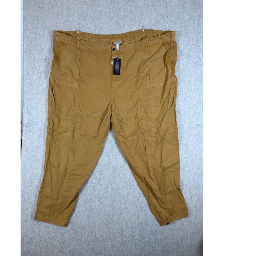 P97. AnyBody Womens Mustard Yellow Jogger Pants Elastic Waist Plus Size 4X NEW
